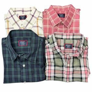 UNTUCKit Shirts Lot of 4 Mens M Multicolor Check Plaid Regular Fit Long Sleeve